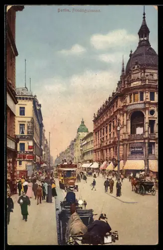 AK Berlin, Friedrichstrasse mit Cafe Kerkau
