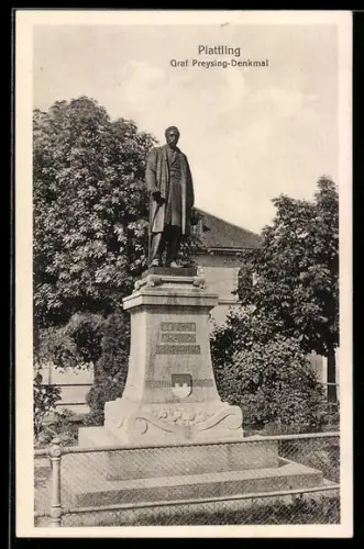 AK Plattling, Graf Preysing-Denkmal