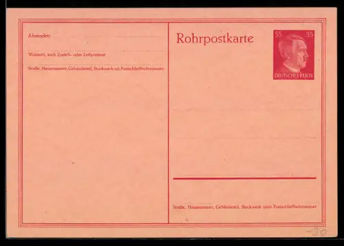 AK Rohrpostkarte, Ganzsache 55 Pf. mit Portrait A. 