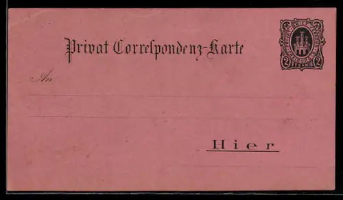 AK Freiburg i. B., Private Stadtpost, Privat Korrespondenz-Karte mit 2 Pf. Marke