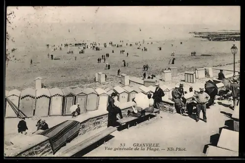 AK Granville, Vue générale de la Plage