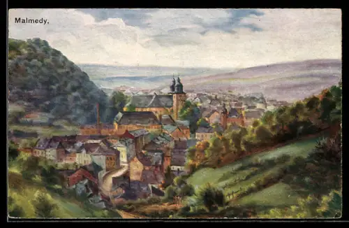 AK Malmedy, Blick auf die Stadt