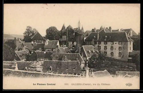 AK Salers /Cantal, Le Plateau Central, vu du Château