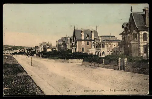 AK Deauville-sur-Mer, La Promenade de la Plage