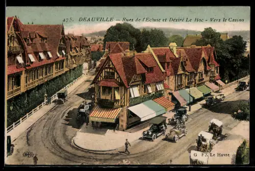 AK Deauville, Rues de l`Ecluse et Désiré Le Hoc, Vers le Casino