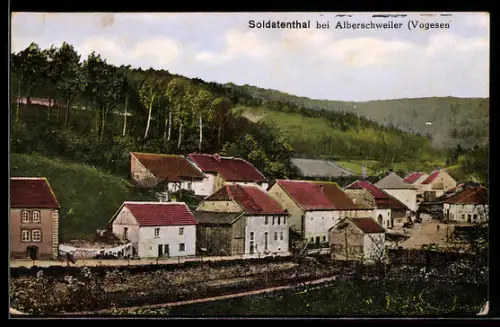 AK Soldatenthal bei Alberschweiler, Dorfpartie
