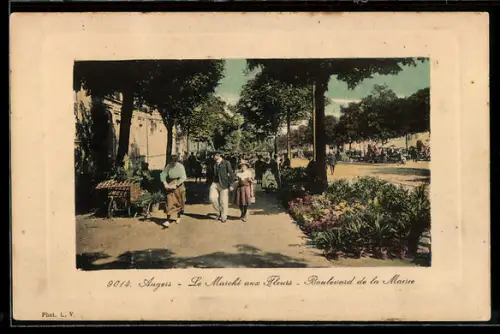 AK Angers, Le Marche aux Fleurs, Boulevard de la Marne