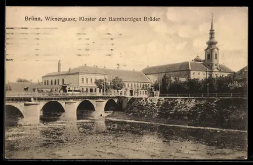 AK Brünn, Winergasse, Kloster der Barmherzigen Brüder
