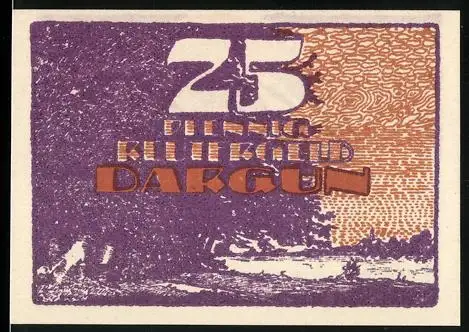 Notgeld Dargun 1921, 25 Pfennig, Fuchs und Landschaftsmotiv