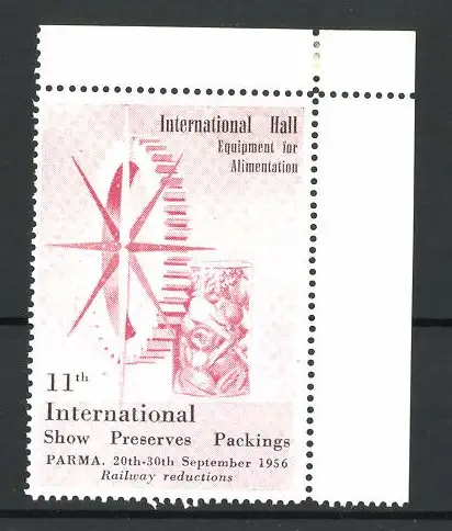 Reklamemarke Roma, 11. International Show Preserves Packings 1956, Messelogo