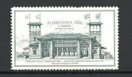 Reklamemarke Roma, Esposizione Internazionale 1911, Florentina Ars, Palazzo Antinori