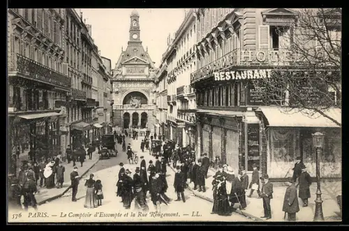 AK Paris, Le Comptoir d`Escompte et la Rue Rougemont