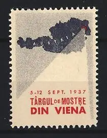 Reklamemarke Wien, Târgul de Mostre Din Viena 1937, Österreich-Karte