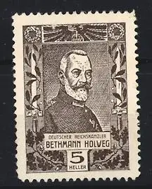 Reklamemarke Portrait Deutscher Reichskanzler Bethmann Holweg