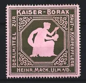 Reklamemarke Ulm, Heinrich Mack Kaiser-Borax Haut- u. Körperpflege, Silhouette einer Frau