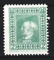 Reklamemarke Portrait Richard Wagner, Pensionskasse Deutsch-Österreichischer Schriftsteller