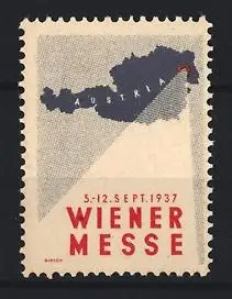 Reklamemarke Wien, Wiener Messe 1937, Österreich-Karte