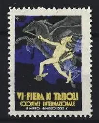 Reklamemarke Tripoli, VI. Fiera di Tripoli 1932, Pegasus und Hermes