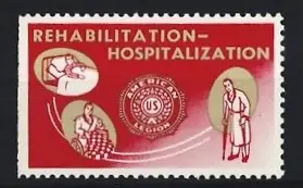 Reklamemarke Rehabilitation-Hospitalization, American Legion Emblem