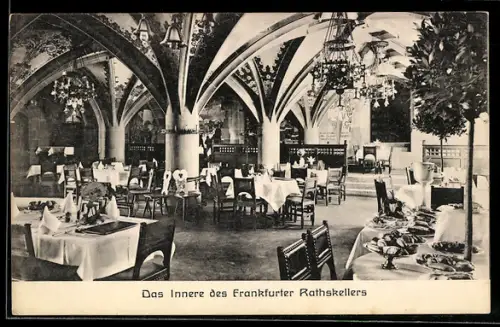 AK Frankfurt am Main, Frankfurter Rathskeller, Innenansicht