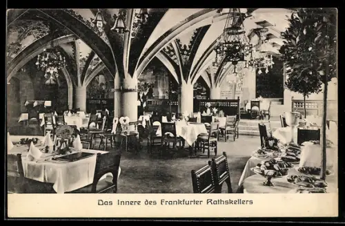 AK Frankfurt am Main, Frankfurter Rathskeller, Innenansicht