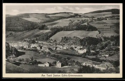 AK Edlitz-Grimmenstein, Am Treitl, Bahnhof und Ortsansicht