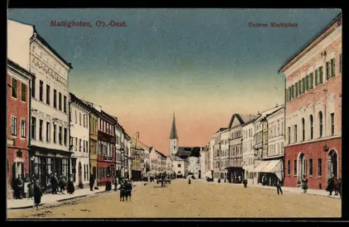 AK Mattighofen /Ob. Öst., Unterer Marktplatz