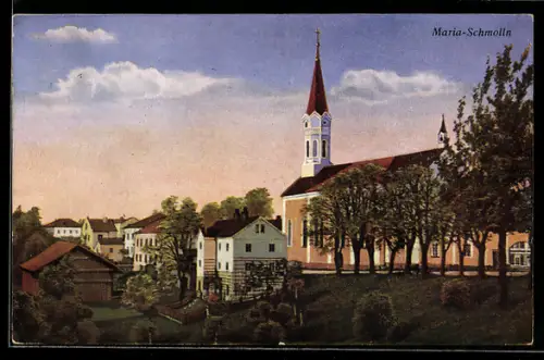 AK Maria-Schmolln, Kirche und Ortsansicht