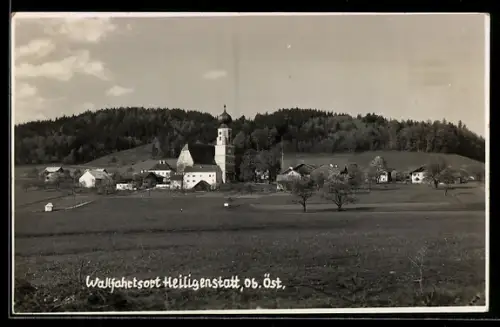 AK Heiligenstatt /Ob. Öst., Ortsansicht mit Wallfahrtkirche