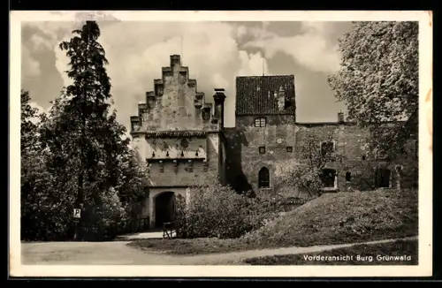 AK Grünwald, Vorderansicht Burg Grünwald