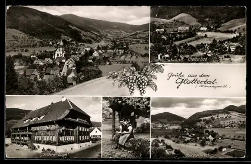 AK Glottertal /Schwarzwald, Gasthof Goldener Engel, Glotterbad, Oberglottertal