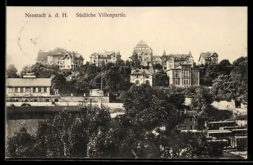 AK Neustadt a. d. H., Südliche Villenpartie