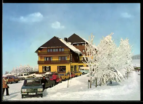 AK Kandel /St. Peter, Berghotel Kandel im Schnee