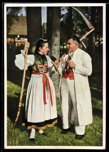 AK Paar in Tracht aus Betzingen