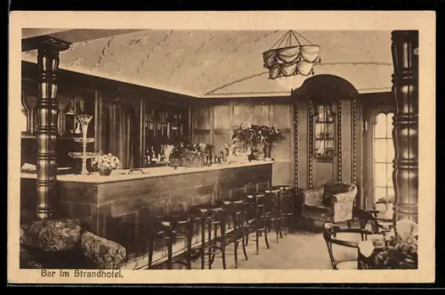 AK Travemünde, Bar im Strandhotel von Carl Brügmann