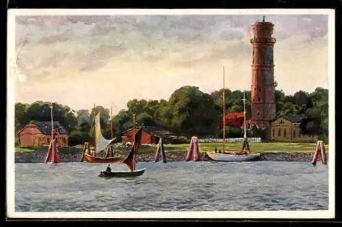 AK Travemünde, Blick zum Leuchtturm