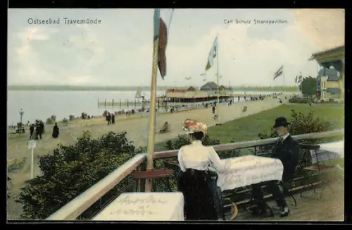 AK Travemünde, Cafe Carl Schulz Strandpavillon