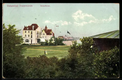 AK Travemünde, Blick zum Strandhotel