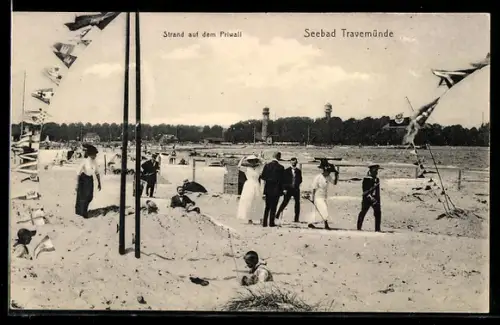 AK Travemünde, Strand auf dem Priwall