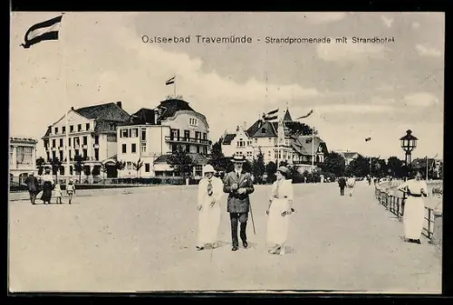 AK Travemünde, Strandpromenade mit Strandhotel