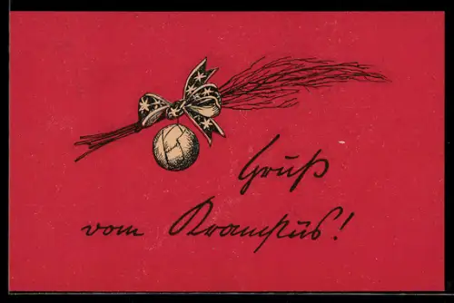 AK Gruss vom Krampus!, Rute mit Bällchen