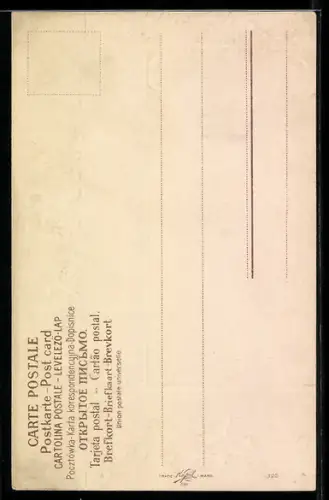 Lithographie Engel mit Lilien