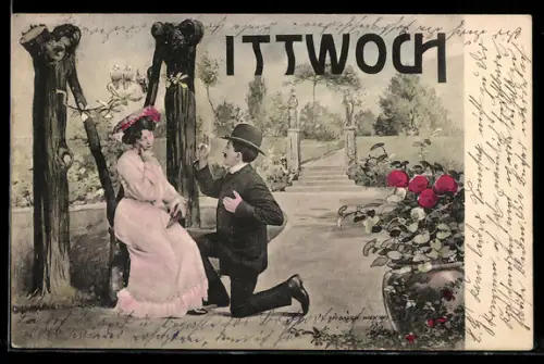 AK Mittwoch, Liebespaar am Buchstaben M