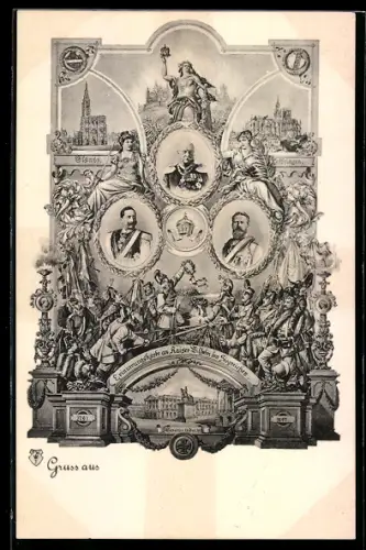 AK Erinnerungskarte an Kaiser Wilhelm den Siegreichen