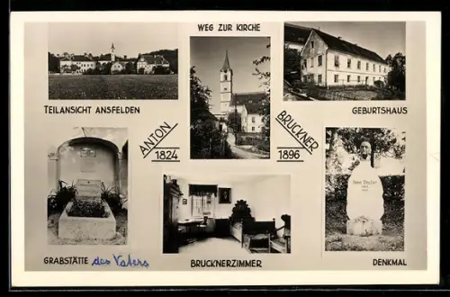 AK Ansfelden, Bruckner-Geburtshaus, Brucknerzimmer, Denkmal