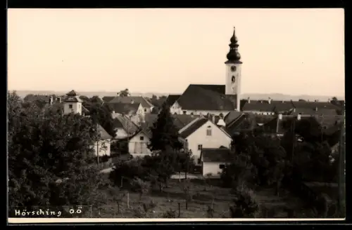 AK Hörsching /Ob. Öst., Ortsansicht mit Kirche