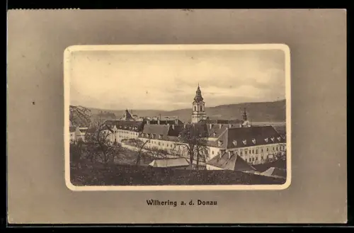 AK Wilhering a. d. Donau, Klosteranlage mit Kirche, Rahmen
