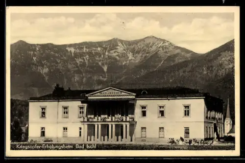 AK Bad Ischl, Kriegsopfer-Erholungsheim, mit Kirchturm