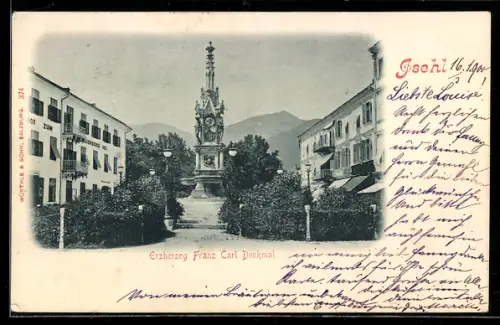 AK Ischl, Erzherzog Franz Carl Denkmal