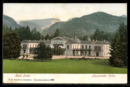 AK Bad Ischl, Kaiserliche Villa mit Bergpanorama